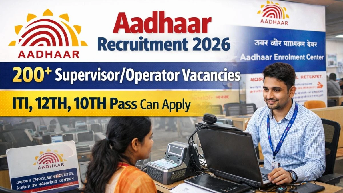 Read more about the article Aadhaar Supervisor/Operator Recruitment 2026 – Apply Online for 282 Posts